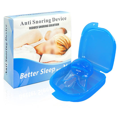 Anti-Snoring Tongue Stabilizing Mouthpiece Sleep Aid with Storage Case Blue