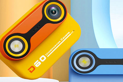 Swimming Camera Kids Digital Underwater Dual-Screen Camera for Swimming Sports Shoots-Yellow Color