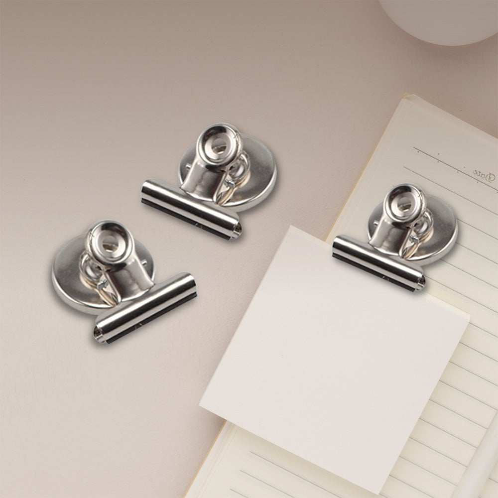 12 Pack Metal Fridge Clips for Photo Plan Refrigerator Clips - Silver