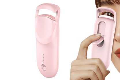 Heated Eyelash Curler Portable Electric Lash Curler Natural Curls-Pink