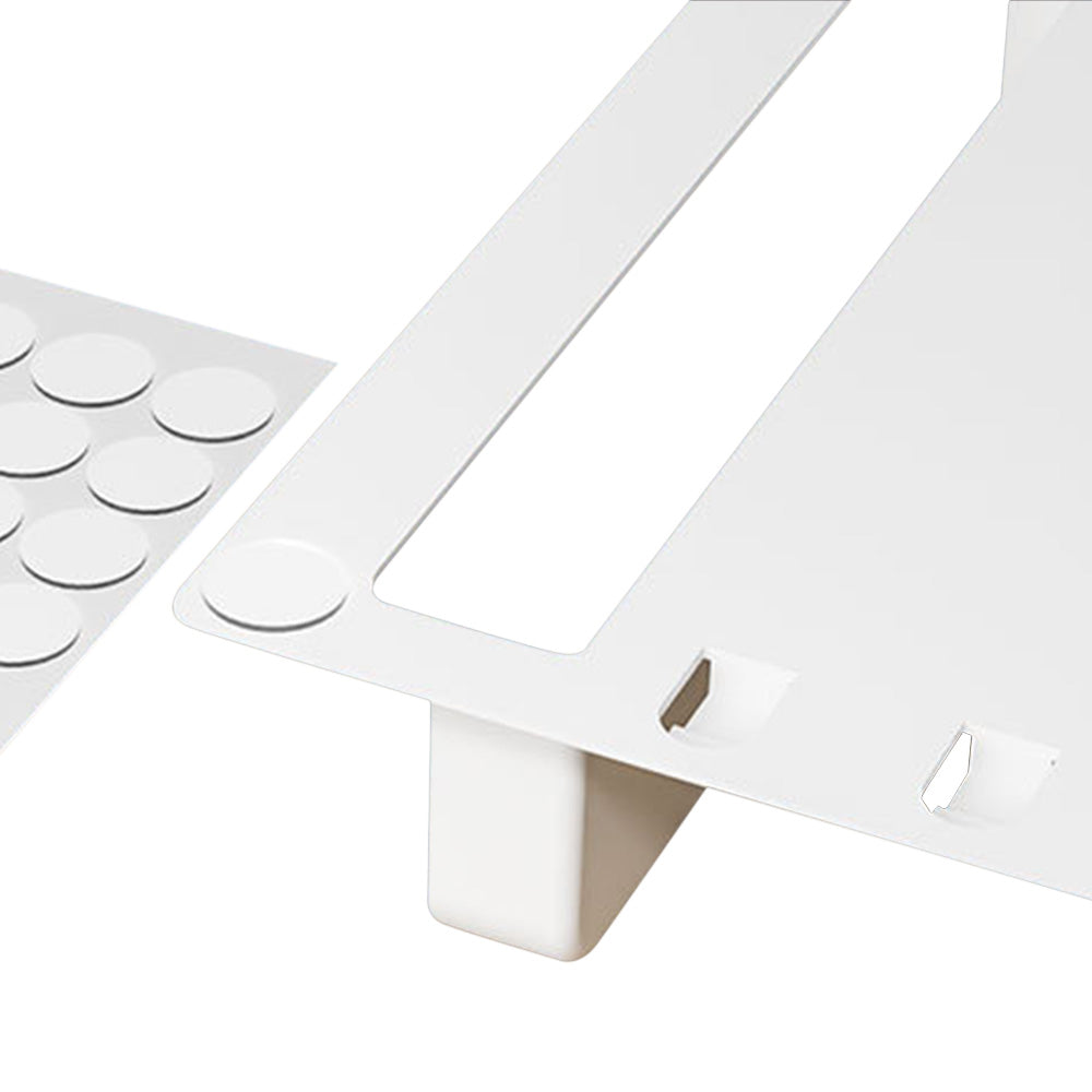 Bedside Shelf Accessories Organizer Wall Mount Self Stick On Cool Stuff for Bedroom Storage and Organization-White