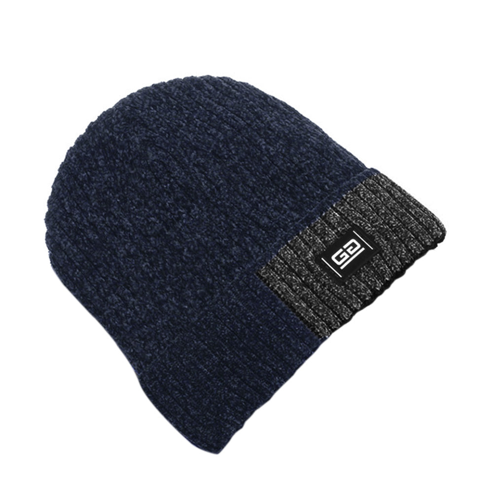 Knitted Hat Winter Warm Beanie Cap for Outdoor Sports Activities  Navy