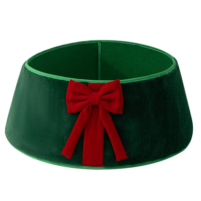 Christmas Tree Collar with Bow Holiday Tree Decor - Green