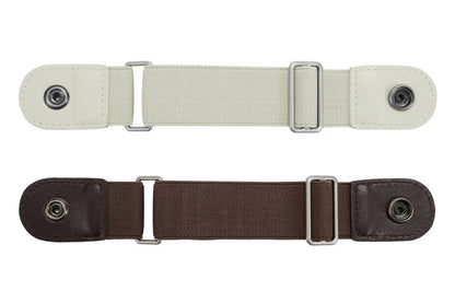 2 Piece Elastic Side Buckle Belt - Coffee