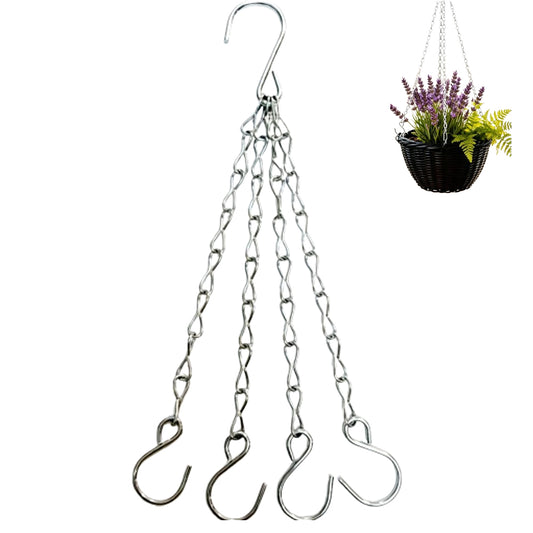2Pcs 4 Point Hanging Basket Chain Set Basket Hangers for Planters-S Hook Buckle
