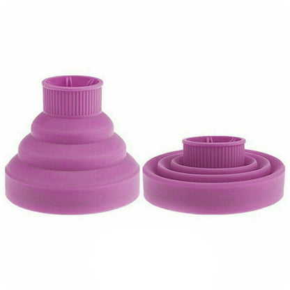 Foldable Silicone Hair Dryer Diffuser for Universal 4 to 5cm Nozzles - Purple