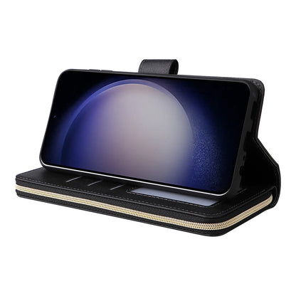 Wallet Leather Flip Cover for Samsung S26 Series with Card Slots Kickstand-Black