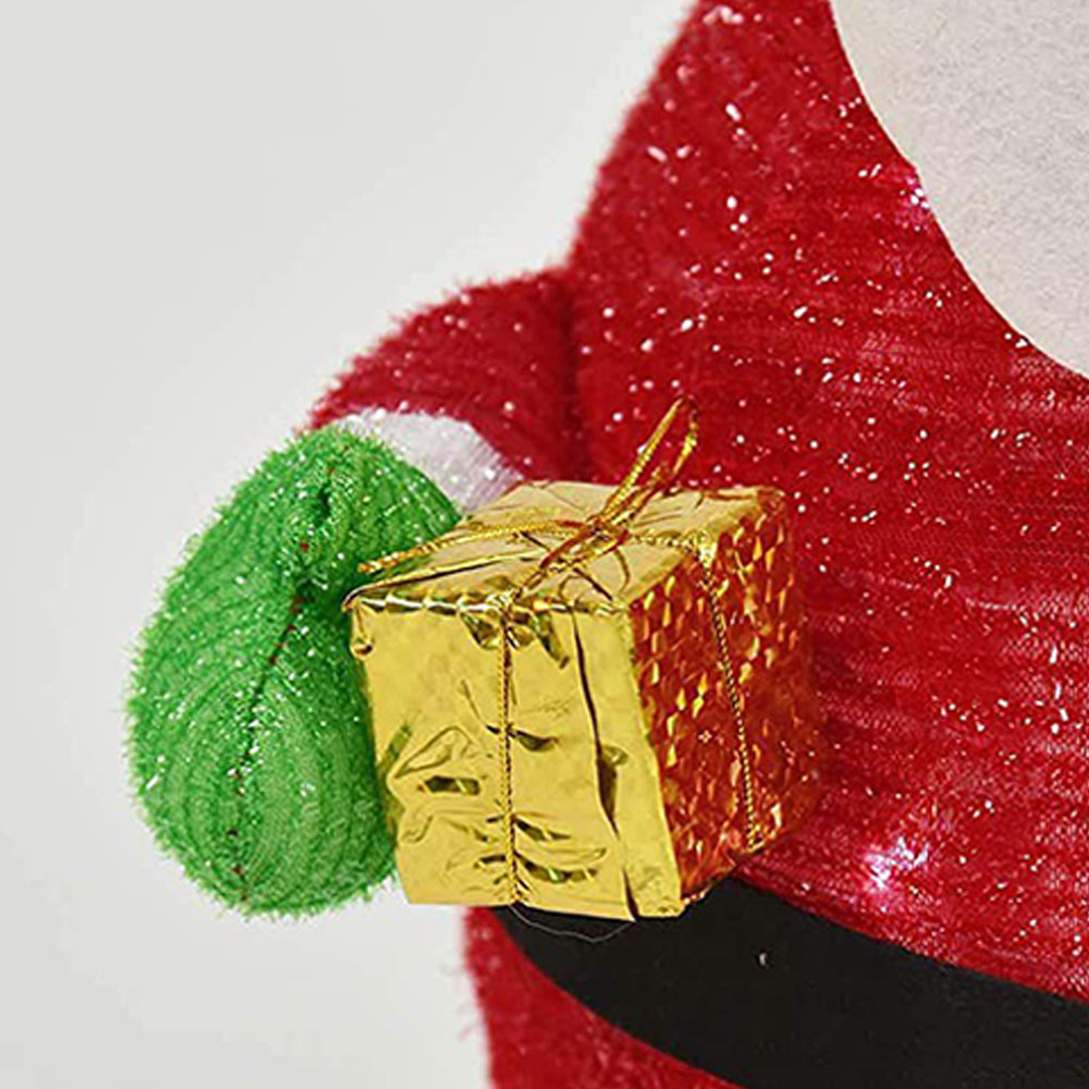 Telescopic Christmas Yard Signs with Stakes Lighted Xmas Signs Indoor Outdoor Decor Santa Style