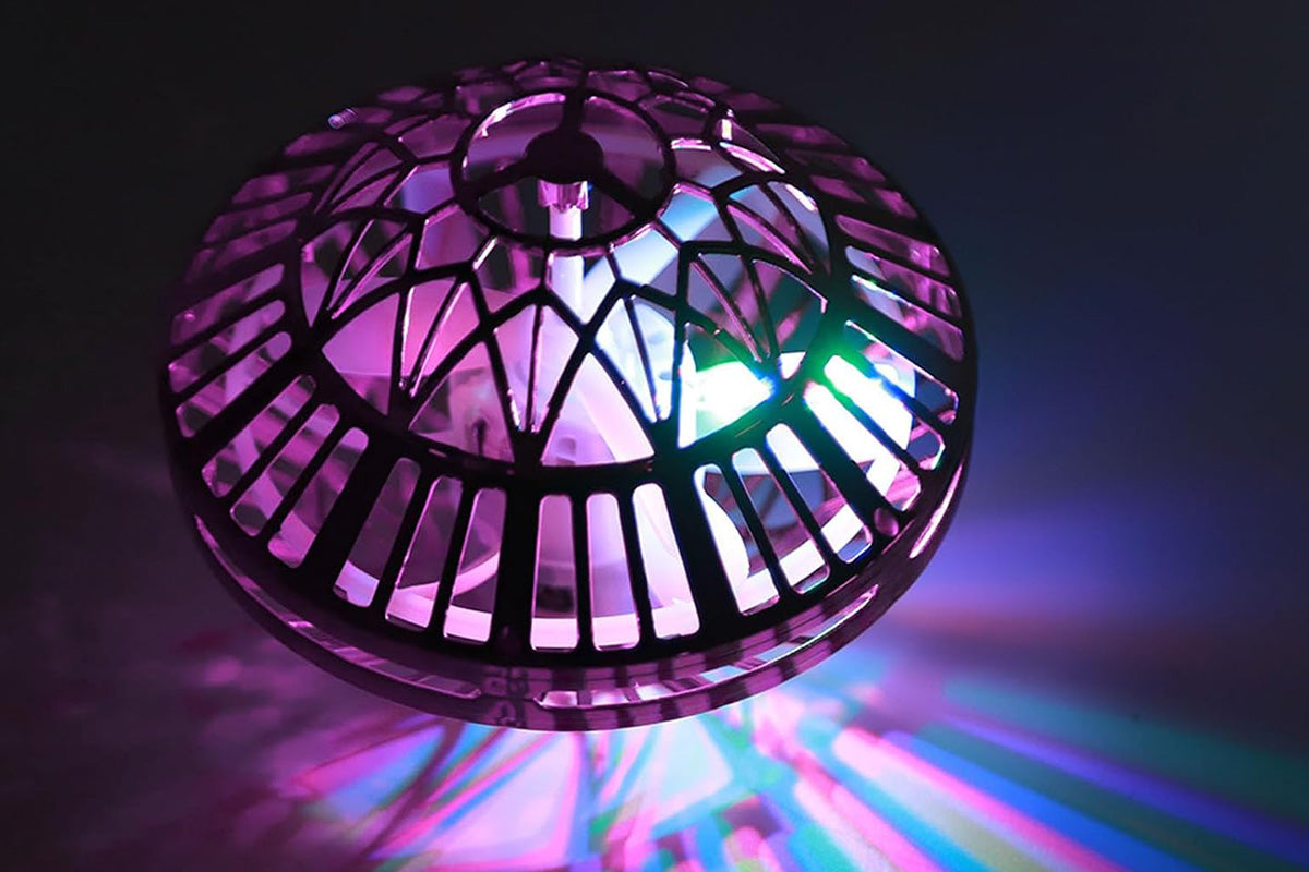 Flying Orb Ball Toy Galaxy Boomerang Hover Ball with LED Light -Purple