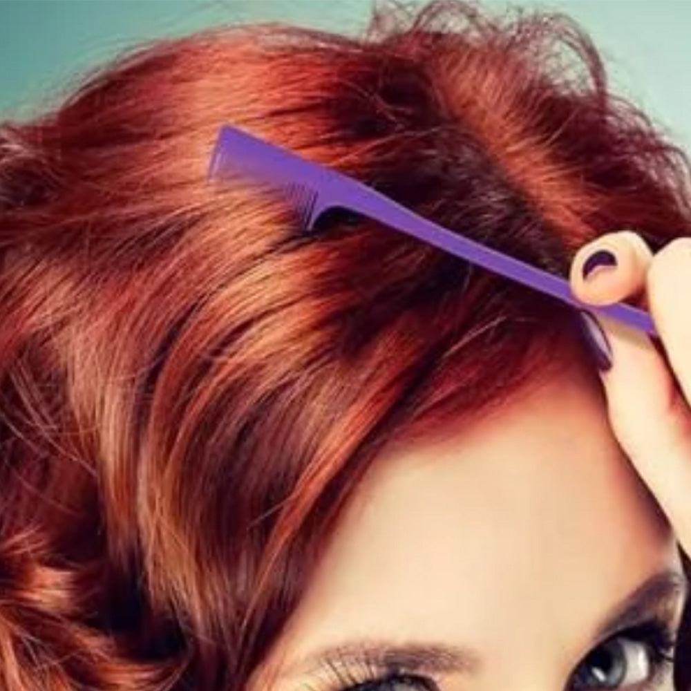 28Pcs Hair Styling Combs Set for Curling Combing Straightening-Purple