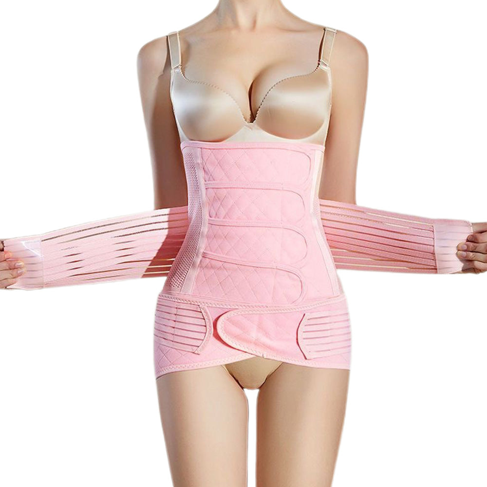 Women Postpartum Belt Belly Support Recovery Wrap Body Shaper Waist Shapewear-Pink