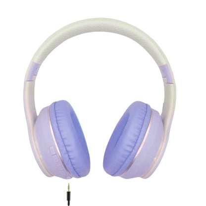 Foldable Kids Wireless Headphones Over Ear Bluetooth Headset with Mic Function Purple