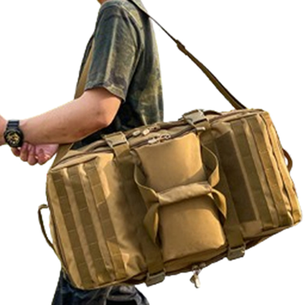 60L Military Tactical Backpack Trekking Rucksack Travel Sports Duffle Bag Khaki