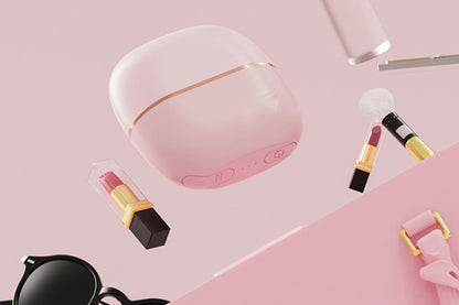 Rechargeable Wireless Mini Hair Straightener Comb - Pink