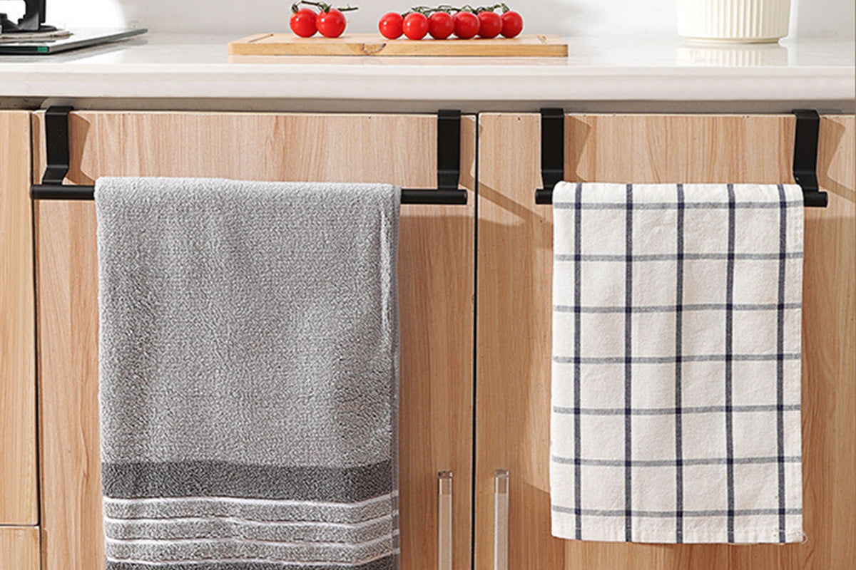 Stainless Steel Cabinet Door Towel Holder-Black