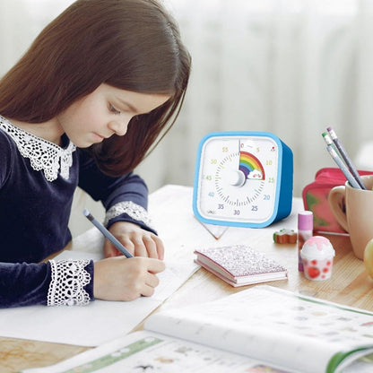 60-Minute Visual Countdown Timer Rainbow Disk Silent Time Management Tool Blue