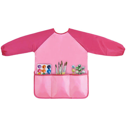 Kids Art Smock Waterproof Painting & Craft Apron for Children Also for Cooking  Pink
