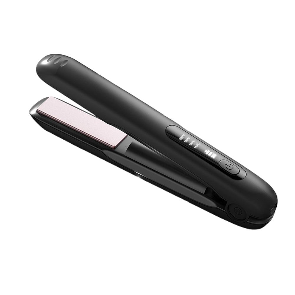 2 in 1 Portable Hair Straightener and Curler Cordless USB Mini Hair  Flat Iron-Black