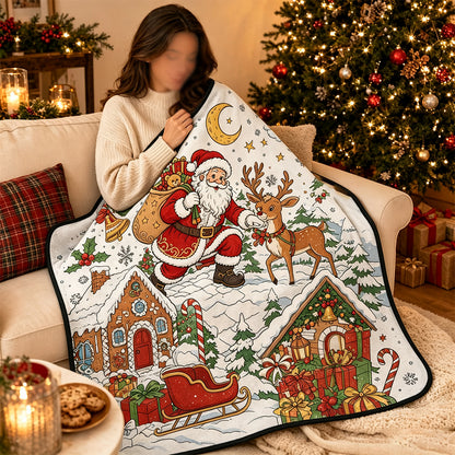 DIY Coloring Graffiti Christmas Blanket Drawing Blanket for Adults - Style3