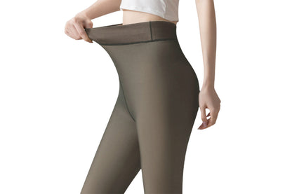 Plus Size Sheer Tights Thermal Pantyhose Bare Legs Illusion Warm - Grey