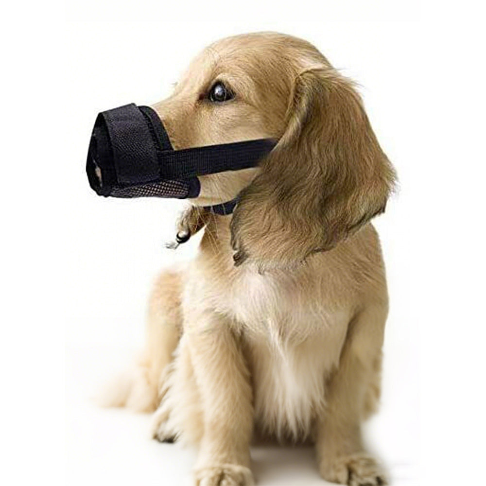 2Pcs Dog Muzzle Anti Bite Chewing Mesh Mask Training for Small Medium Large Dogs-Blue