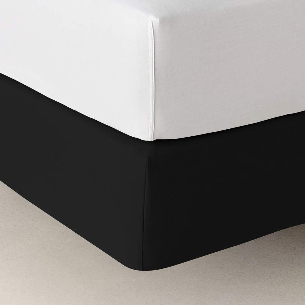 2Pcs Elastic Box Spring Mattress Foundation Cover -Black