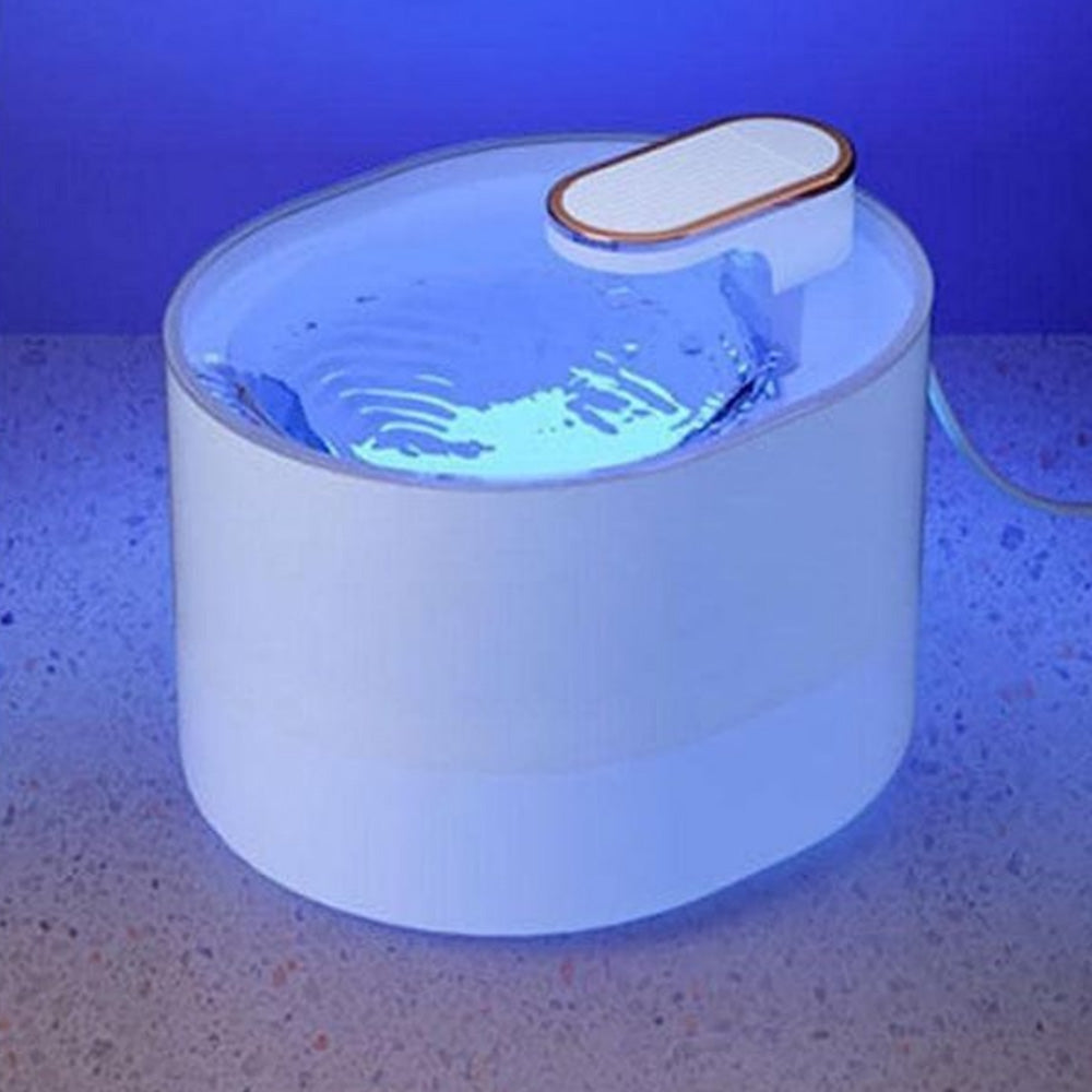 Pet Smart Water Fountain Automatic Shut Off with Red Light Indicator-White
