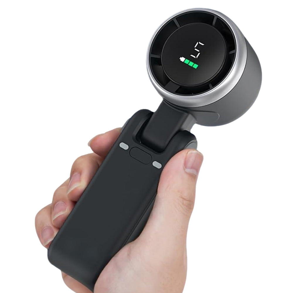 Portable Handheld Turbo Fan with 5-Speed Settings Mini Travel Fan for Beach and Outdoor Use Black