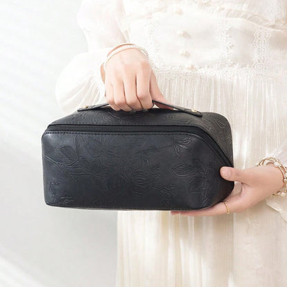 Travel Makeup Bags Wide Open Cosmetic Organizer Bag Toiletry Bag Black