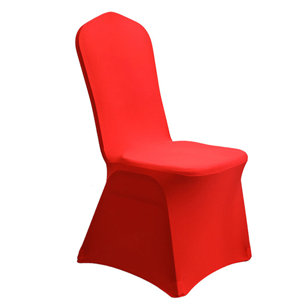 2Pcs Stretch Solid Colour Chair Cover for Wedding Party Decoration -Red