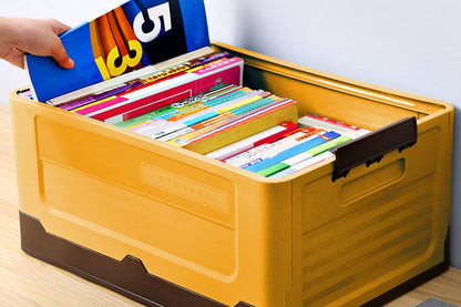 Collapsible Plastic Storage Bins for Closet Organizers-Yellow