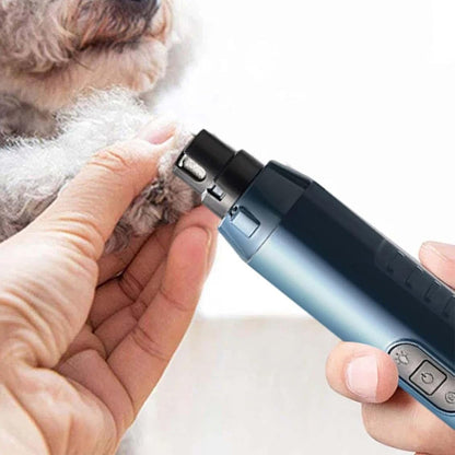 Electric Pet Nail Grinder for Dogs Cats with 5 Speeds LED Light Super Quiet-Blue