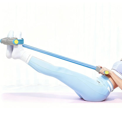 6 Tube Multifunction Pedal Resistance Band with Hand for Sit Up Home Gym Workout-Blue