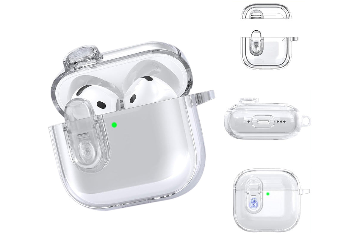 Earphones Case Compatible with Apple Airpods 4 Soft TPU Clear Earbuds Case-Clear