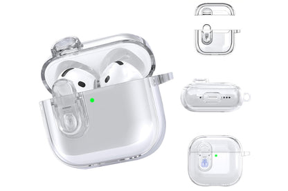 Earphones Case Compatible with Apple Airpods 4 Soft TPU Clear Earbuds Case-Clear