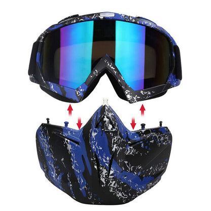 Ski Goggles Snowmobile Face Mask with Sun Glasses for Outdoor Sport