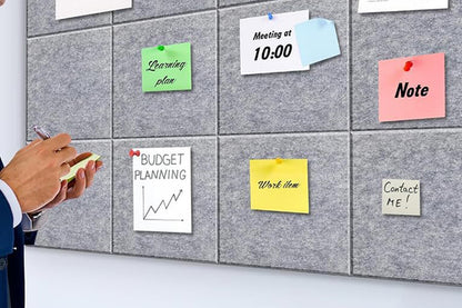 12 Piece Large Felt Bulletin Boards - Grey
