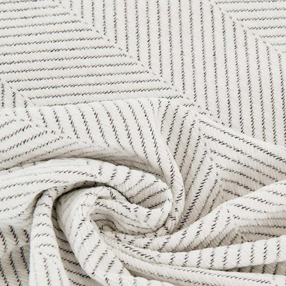 Herringbone Tassel Sofa Throw Cover Large Blanket for Couch Furniture Protector-Beige