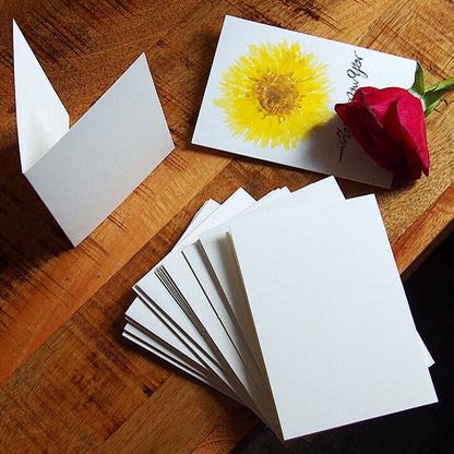 20 Sets Blank Folded Greeting Cards and Self Seal Envelopes - White