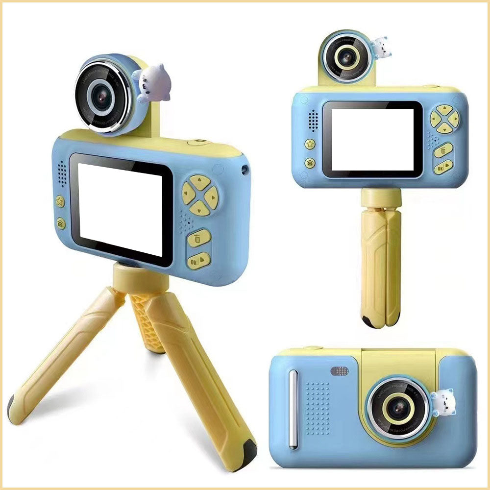 180 Degree Flip Lens Digital Camera Camera Toys - Blue