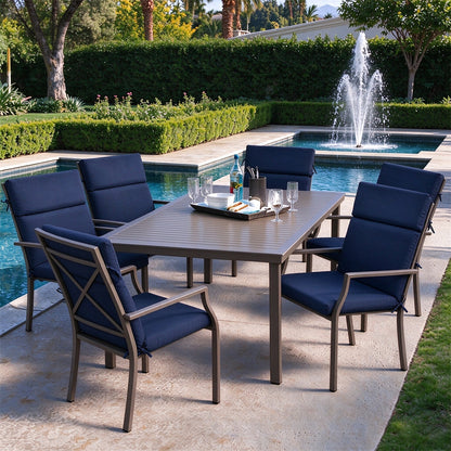 Water Resistant Seat Cushion Backrest Back Deep Chair Cushion - Navy