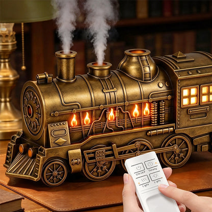 Ultrasonic Train Aromatherapy Diffuser 300ml Desktop Humidifier - Gold