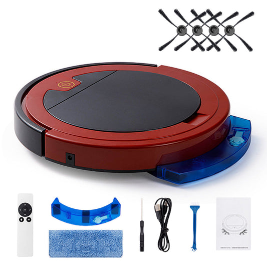 4-Mode Vacuum Robot Cleaner with Remote Control Red