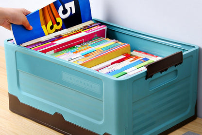 Collapsible Plastic Storage Bins for Closet Organizers-Blue
