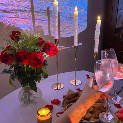 3Pcs Set Metal Candle Holders Taper Decorative Candlestick Holders for Wedding Dinning Party Golden