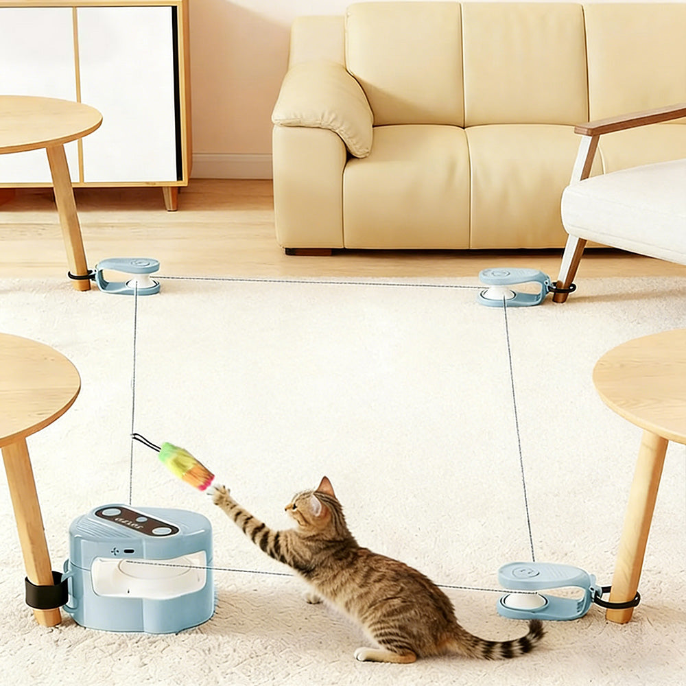 Interactive Cat Toy Automatic Moving And Enrichment Toy For Indoor Cats-Blue