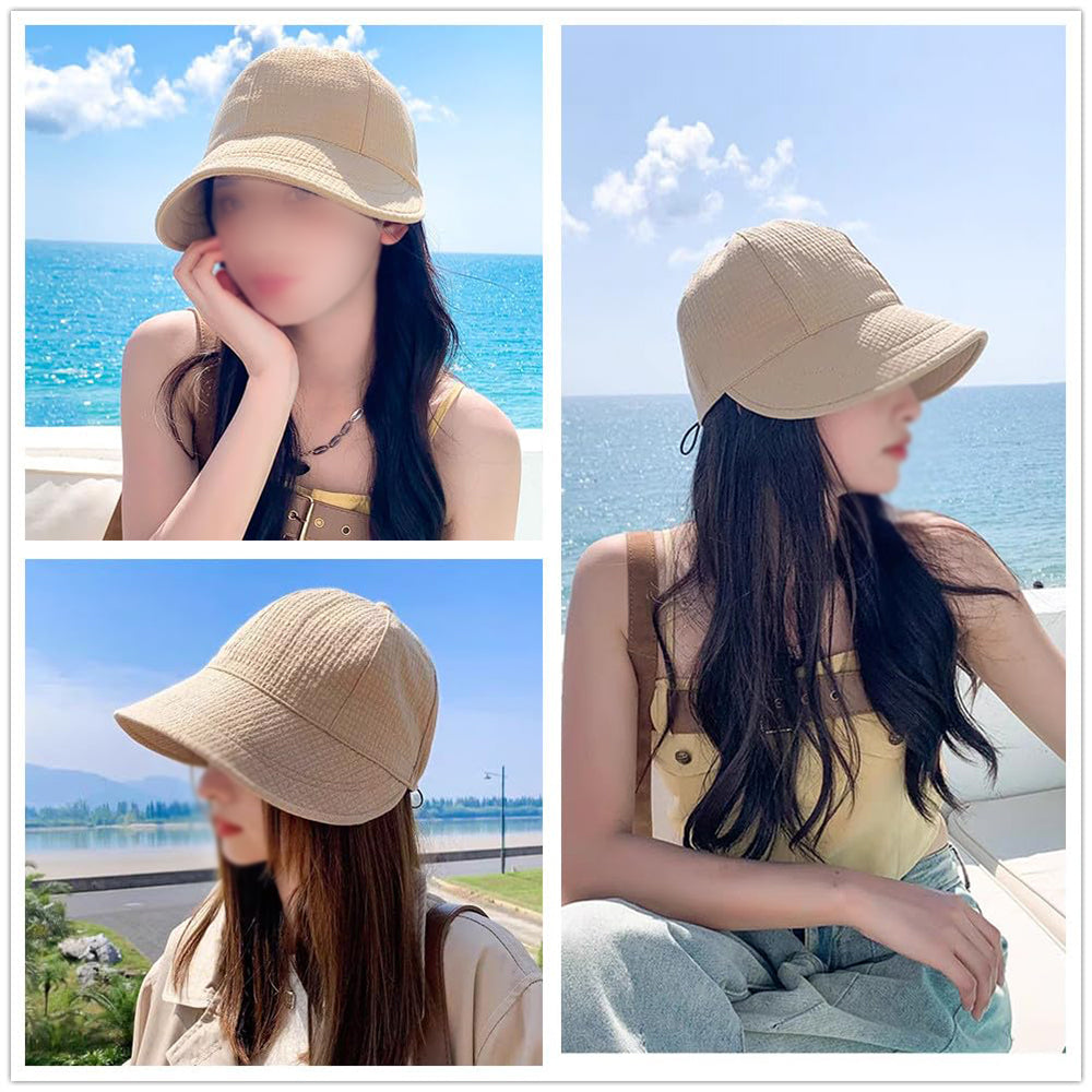 2 Pack Waffle Bucket Hats and Visor Caps - Khaki