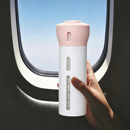 4-In-1 Travel Dispenser Bottle Set for Shampoo Lotion-Pink