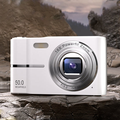 4K Digital Camera Autofocus 50MP HD 1080P Camera for Beginner Student with 32GB Memory Card Silver