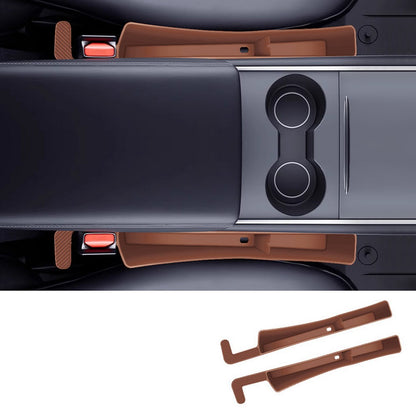 Car Seat Gap Filler Seat Gap Organizer with Phone Holder for SUV Truck-Brown
